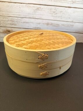 Bamboo Steamer Basket - Natural Light Wood